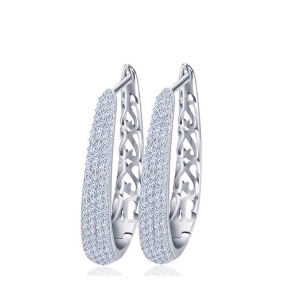Pave Zircon Hoops